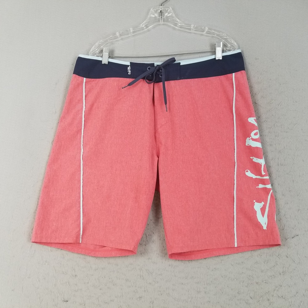 Salt Life Board Shorts Men 36 Coral SLX-QD Vapor Stretch Performance Swim Trunks